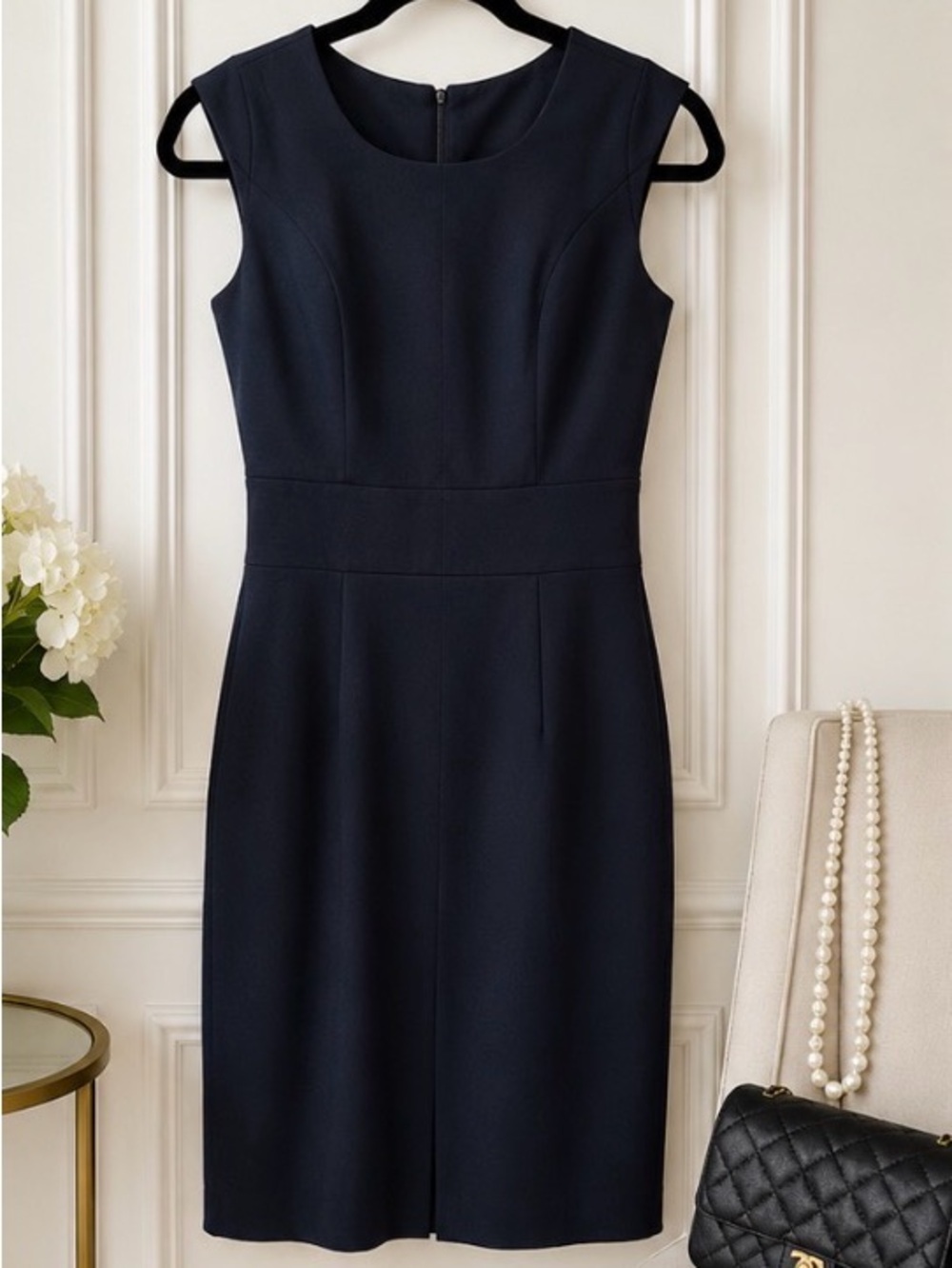 The Limited Navy Sheath Dress - Sleeveless Office Dress
